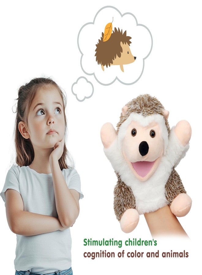 Easfan Hedgehog Hand Puppet with Movable Mouth Interactive Storytelling Cute Soft Plush Toy Creativity and Imagination Easter Christmas Birthday Gifts for Toddlers Kids,10’’ - Image 2